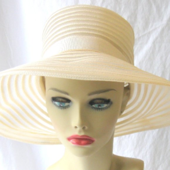 Vintage EMME Boutique Sheer Organdy Hat, Bonwit Teller, 1970's - Picture 2 of 4